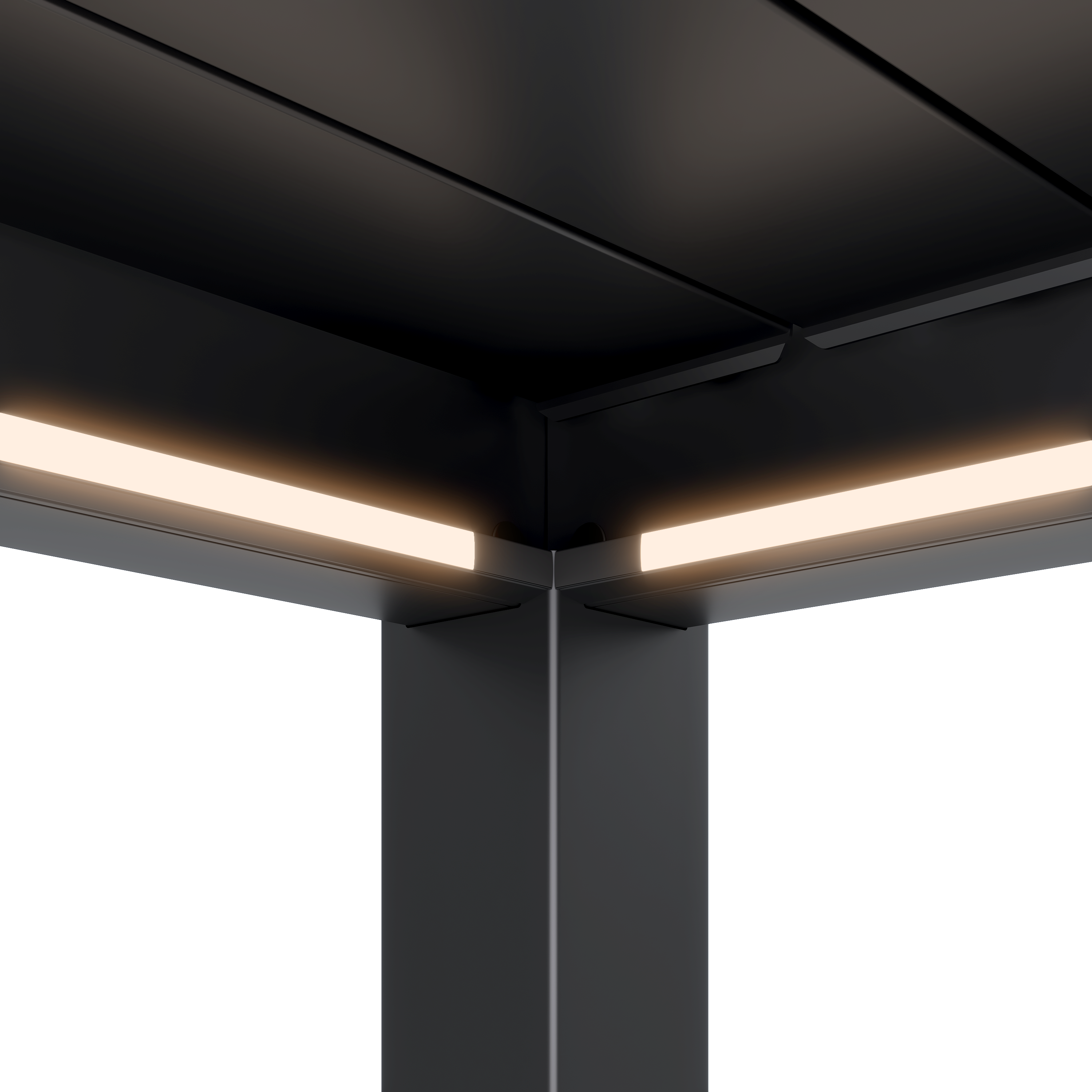 Éclairage LED orange pour pergola moderne, ambiance chaleureuse et élégante