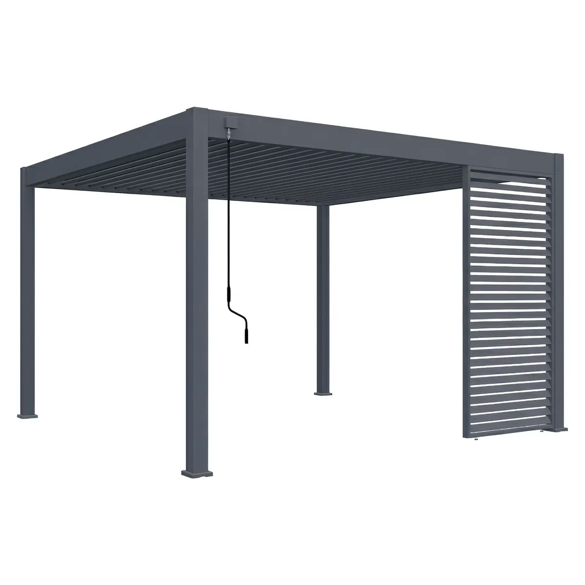 Horizontales graues Lamellenpaneel für moderne bioklimatische Pergola