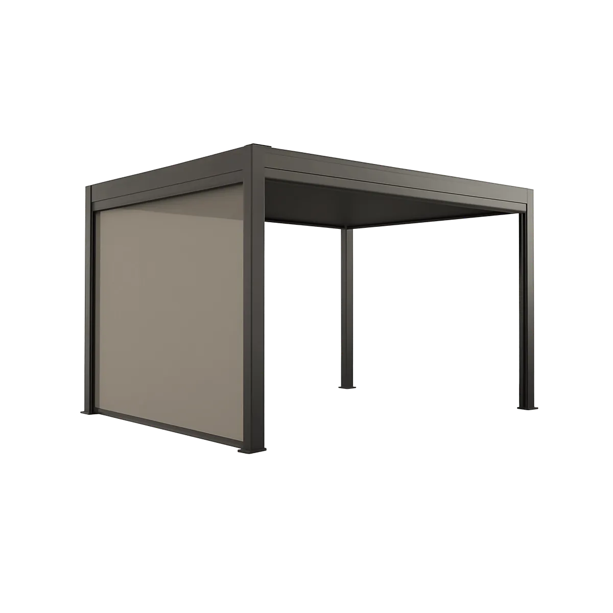 Pergola bioclimatique aluminium Stellar, motorisée, lames inclinables à 90°