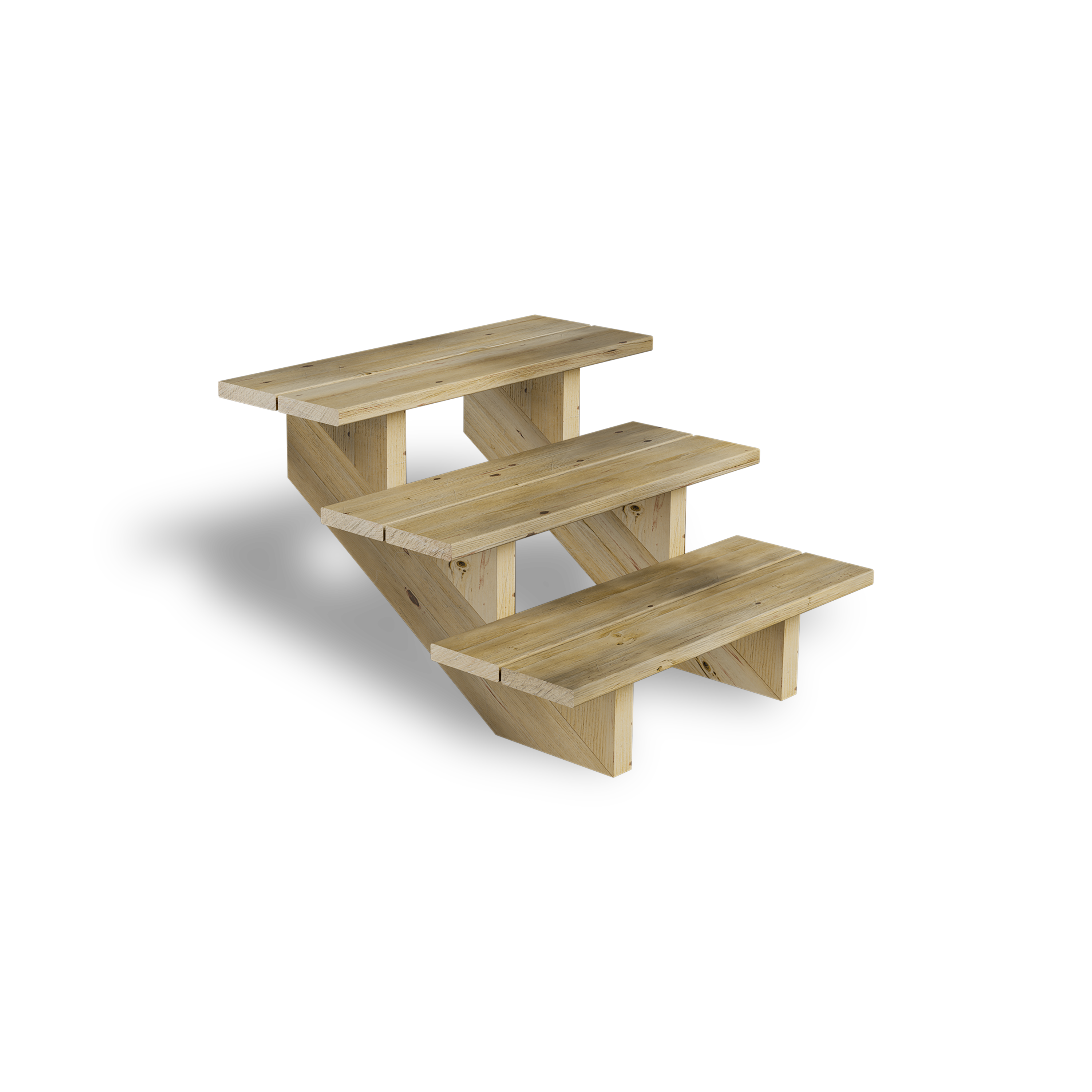 Escalier bois 3 marches 80 cm pour aménagement extérieur moderne