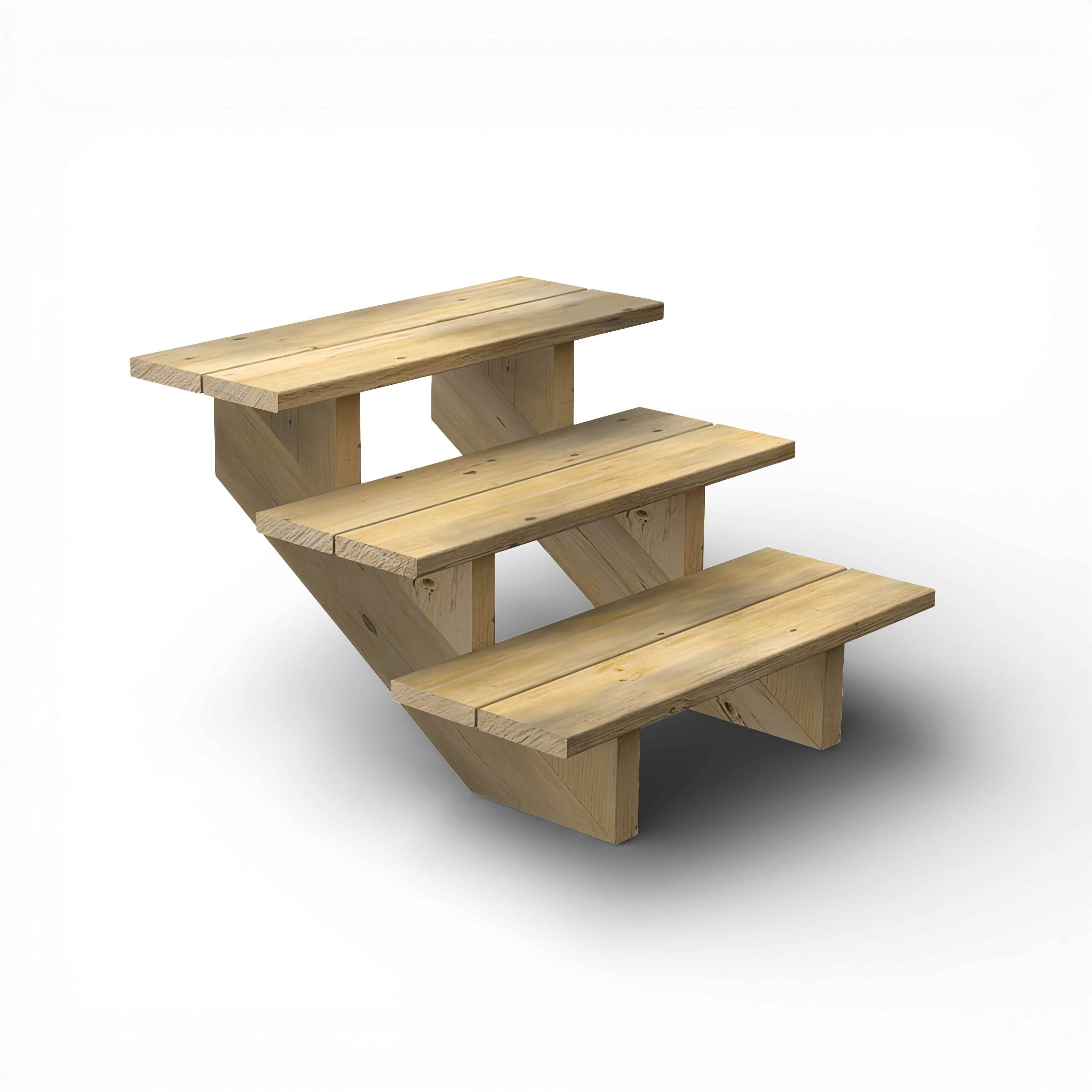 Escalier bois 3 marches 80 cm pour aménagement extérieur moderne