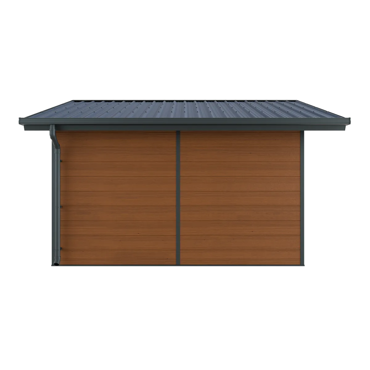 Abri composite Isora 15 m² brun, vue de côté