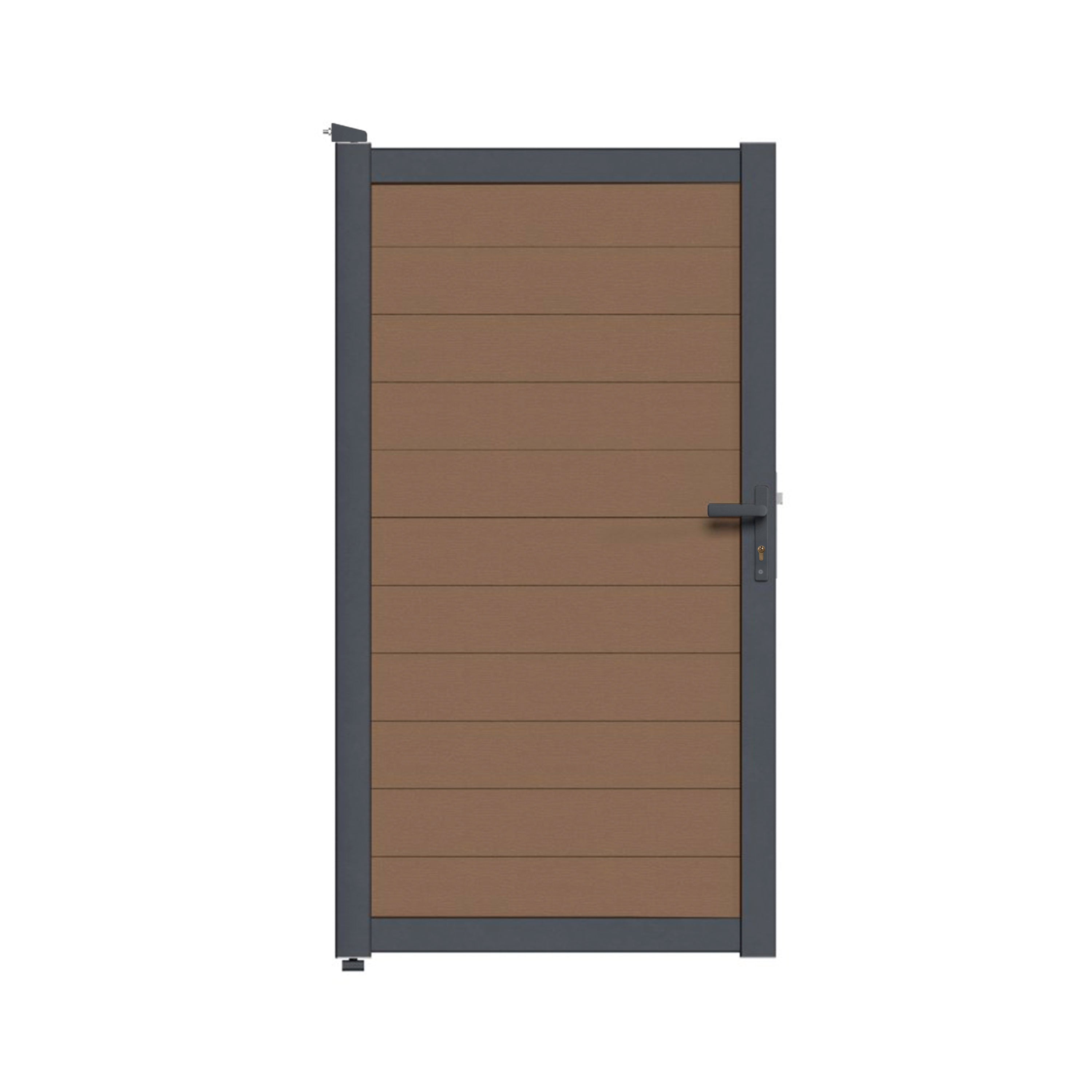 Clôture composite Rio gris 980 avec finition bois naturel pour espace extérieur