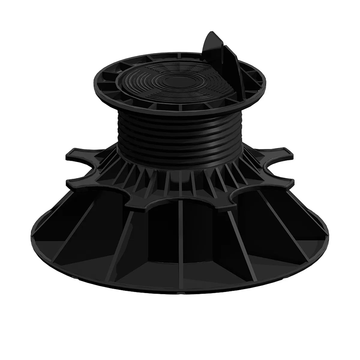Verstellbarer Nivo-Stelzlager aus Polypropylen, Höhe 80 bis 140 mm, breite Basis