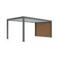 Carport de aluminio lacado Preston con panel lateral de madera