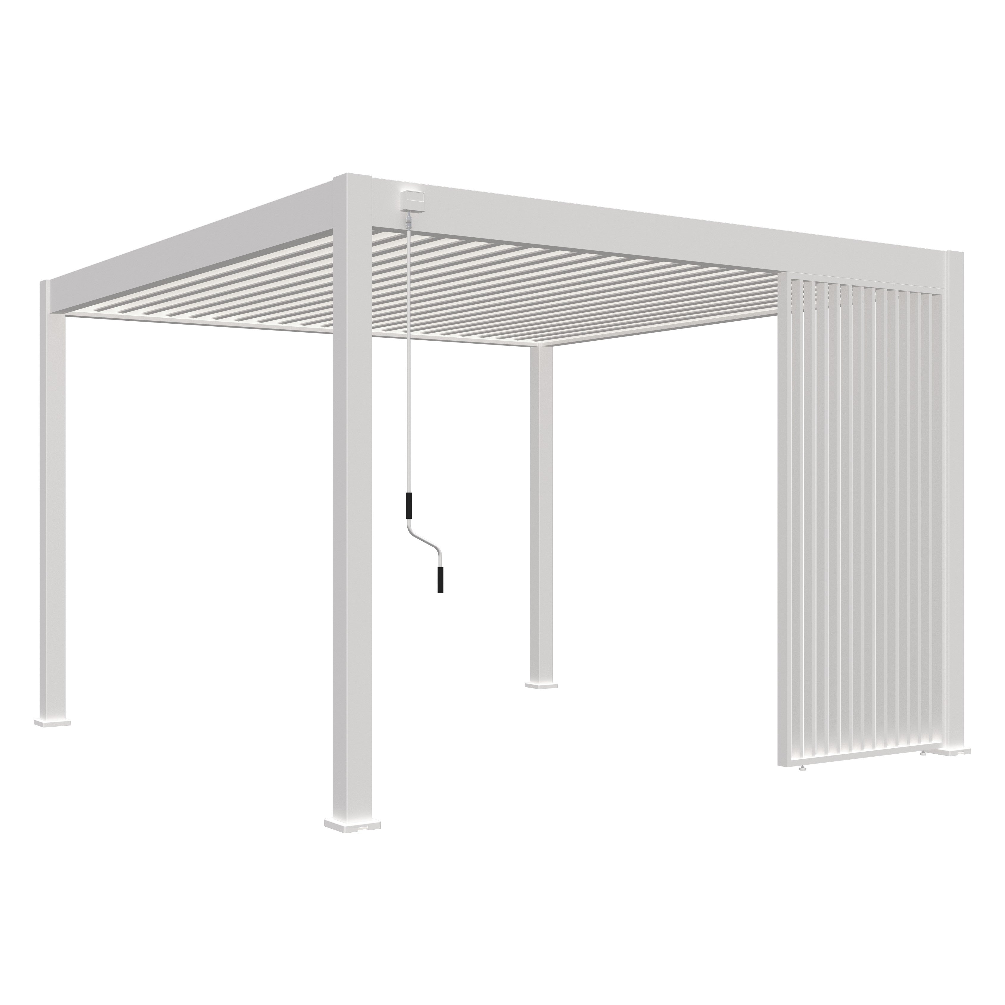 Panneau vénitien vertical en aluminium blanc pour pergola bioclimatique