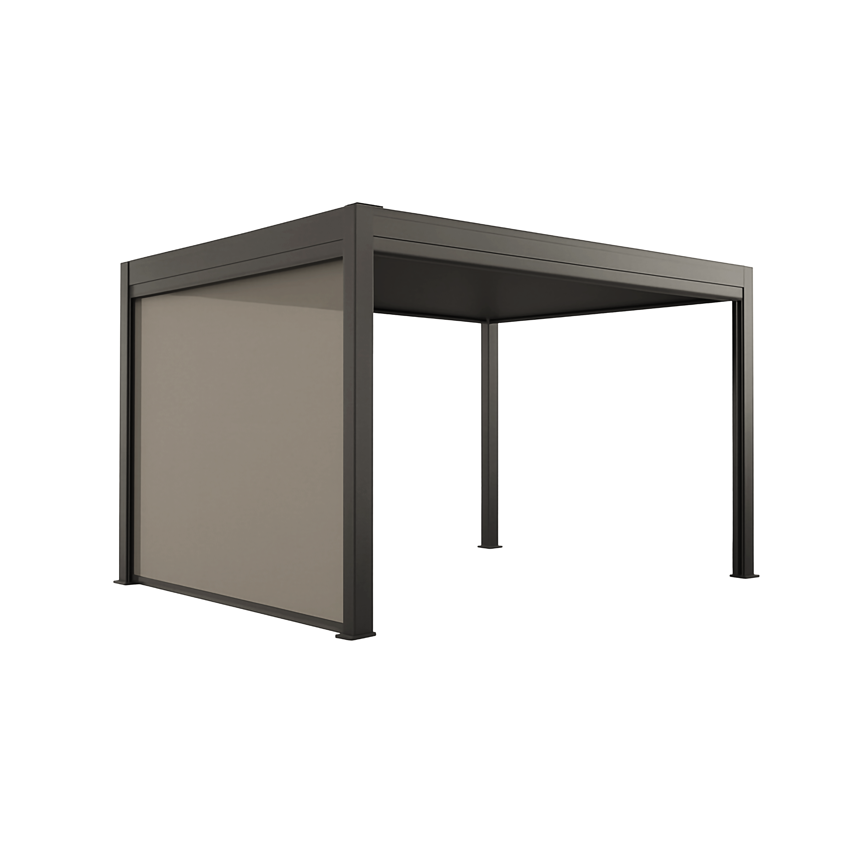 Pergola bioclimatique aluminium Stellar, motorisée, lames inclinables à 90°