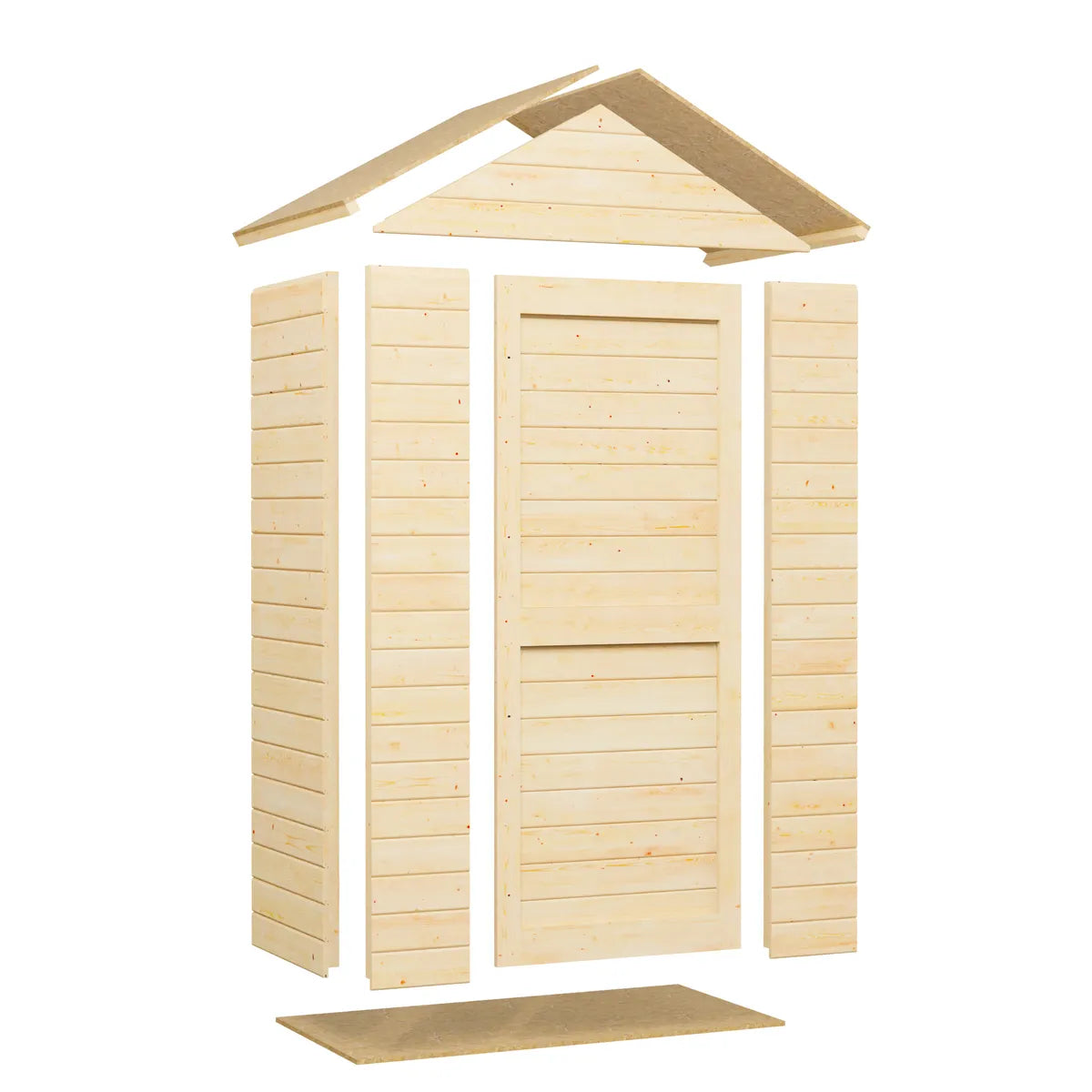 Panneaux en kit de l'armoire de jardin bois Belize avant montage