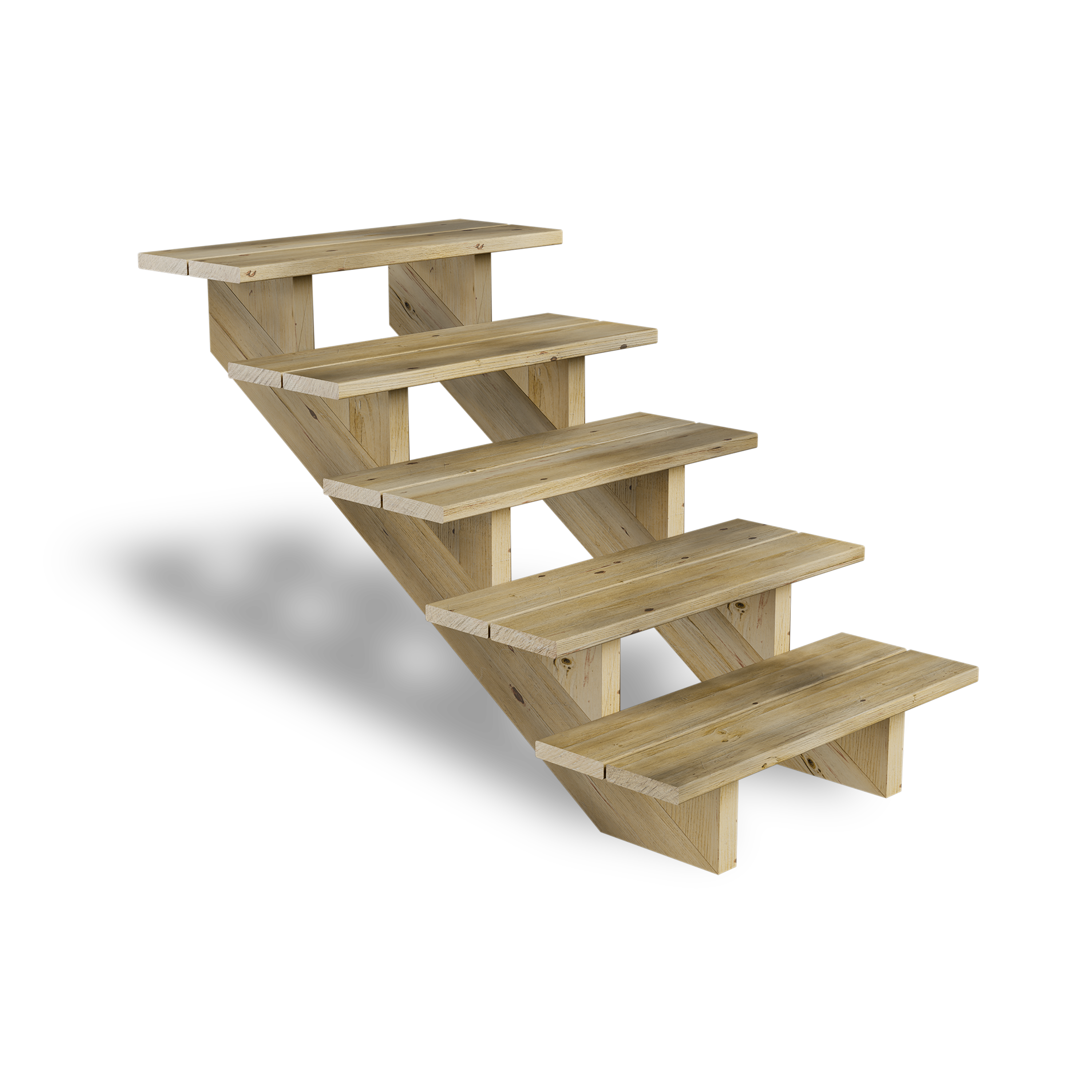 Escalier en bois 5 marches 80 cm, construction robuste et esthétique