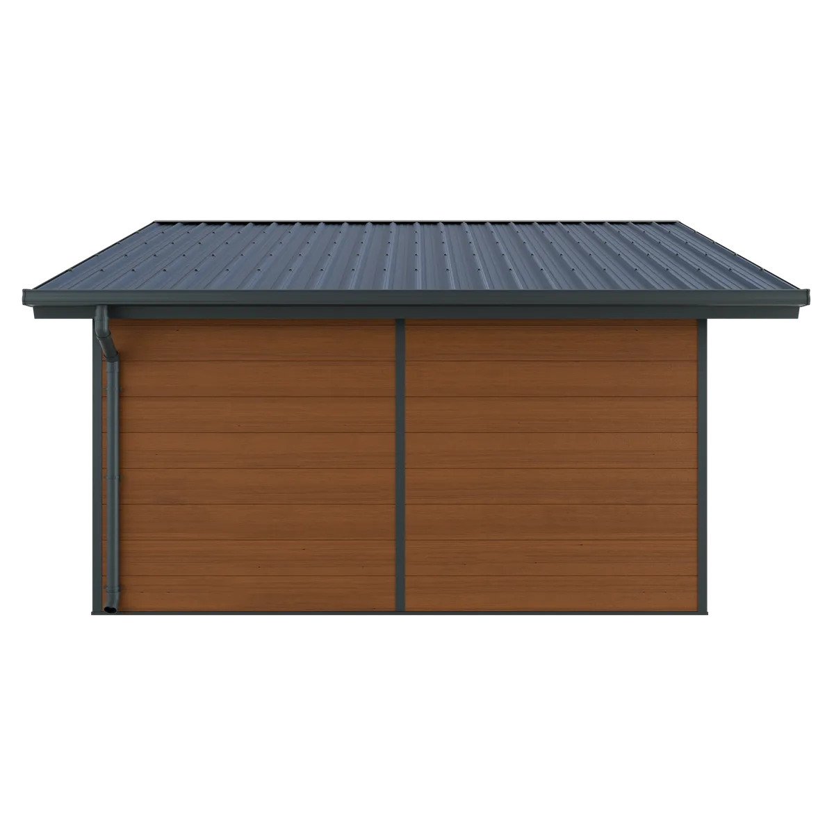 Abri composite Isora 20 m² brun, vue de côté