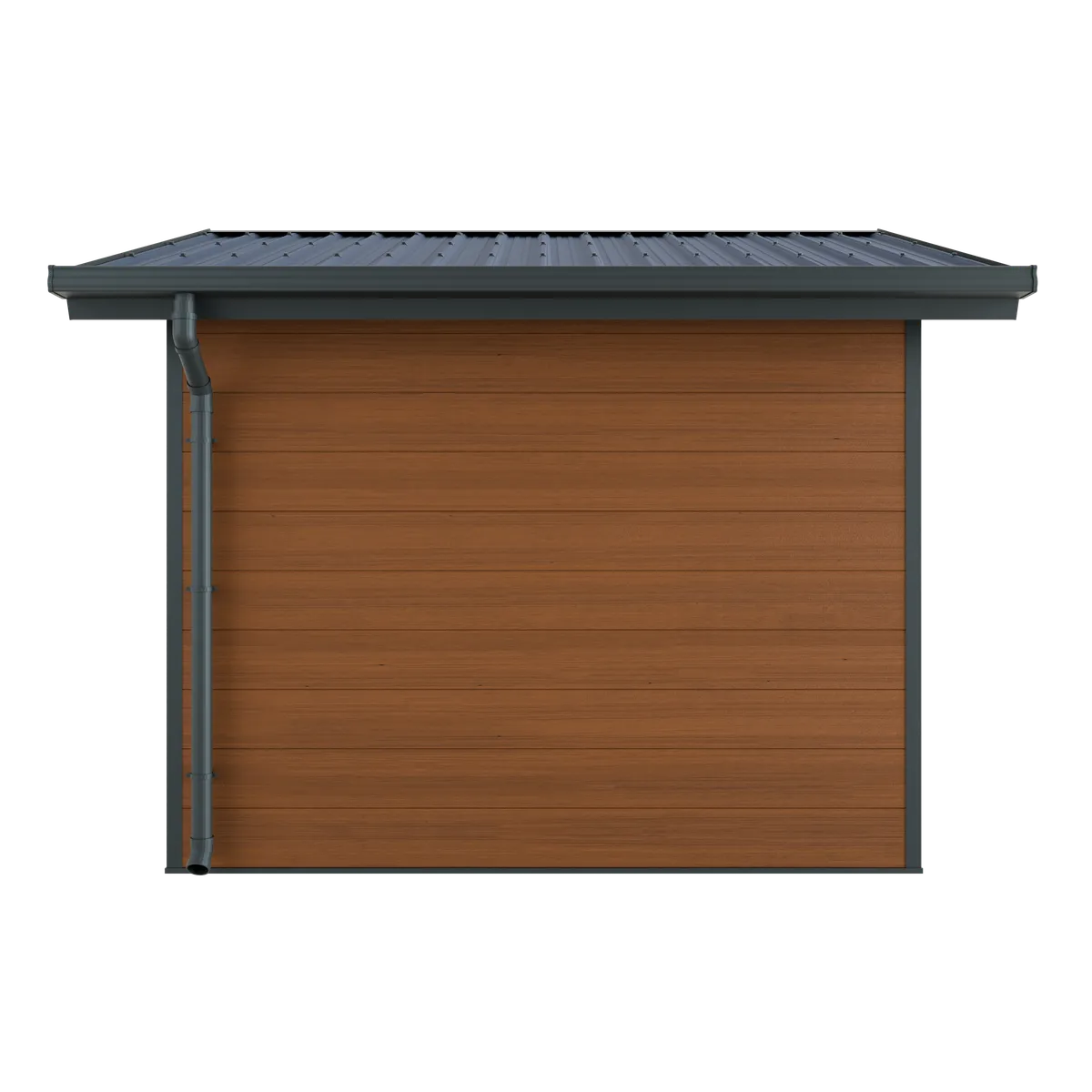 Abri composite Isora 9 m² brun, vue de côté