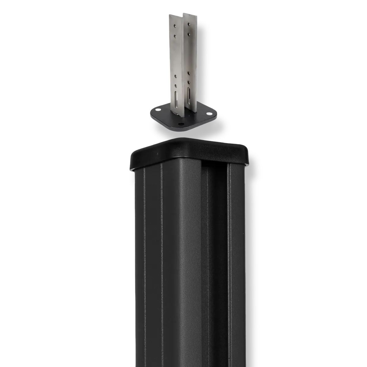 Aluminium-Einschraubpfosten 124 cm RAL 9005 schwarz getönt, modernes Design