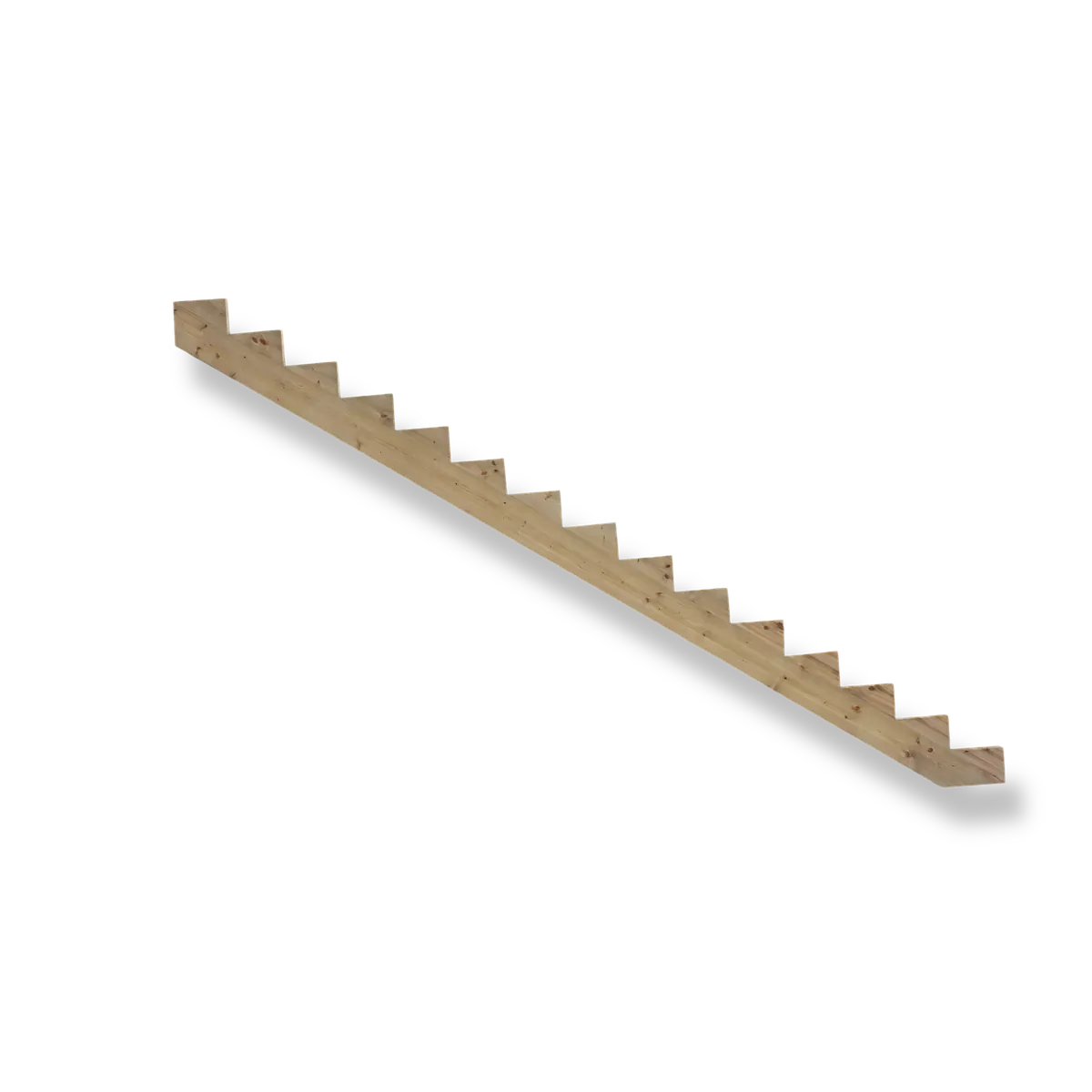 Holzwange 15 Stufen, Treppe, Stufenstruktur aus Massivholz