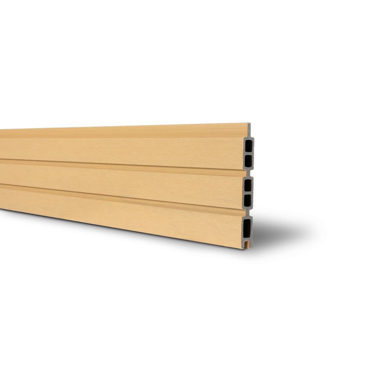 Moderne WPC-Zaunlatte in heller Holzfarbe